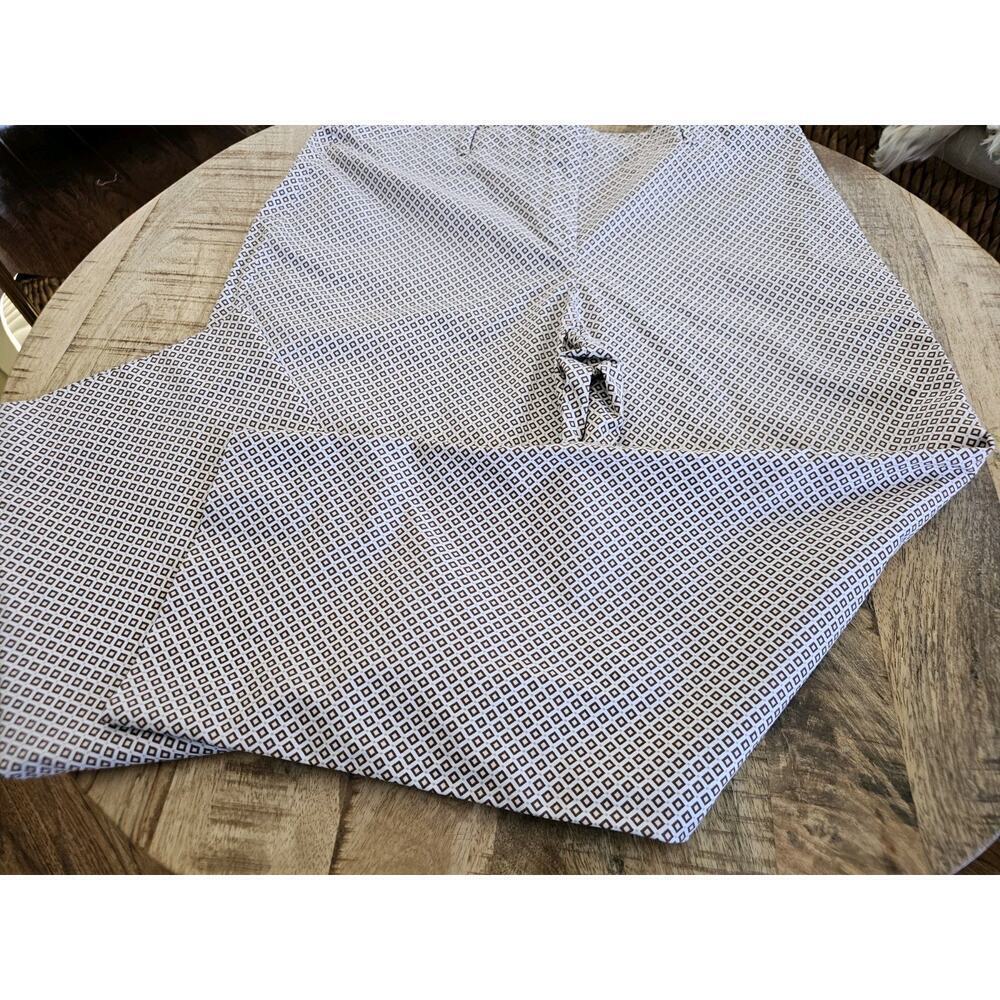 TALBOT'S Brown Beige ARGYLE Diamond CROPPED Dress Pants STRETCH Women's 14P EUC - Picture 3 of 11